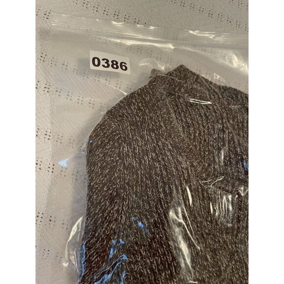 Express wool sweater women's large brown ruffle sleeve & hem crop minimalist - Picture 9 of 9